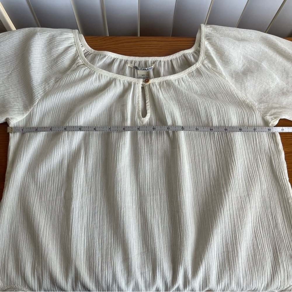 Lucky Brand Cream Peasant Blouse Cream Size XS - Picture 6 of 16